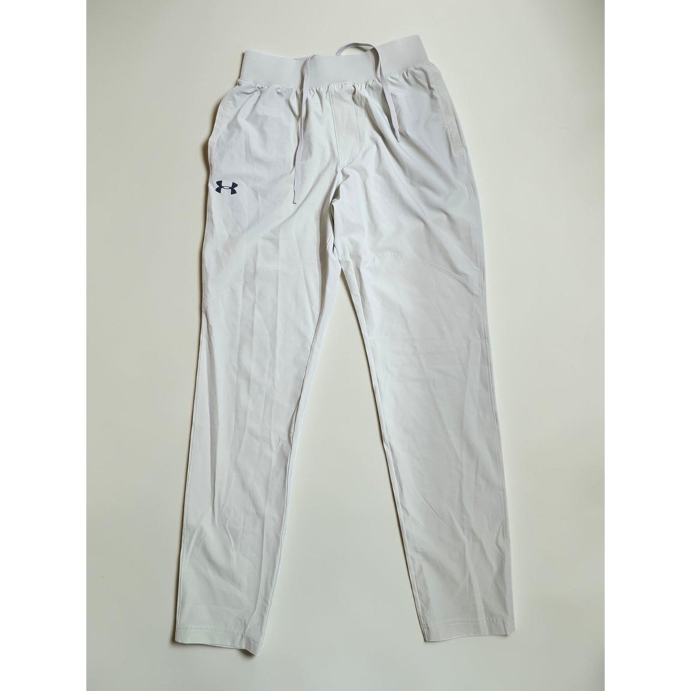 Under Armour Mens Fitted Athletic Training Pants Light Gray Medium Joggers